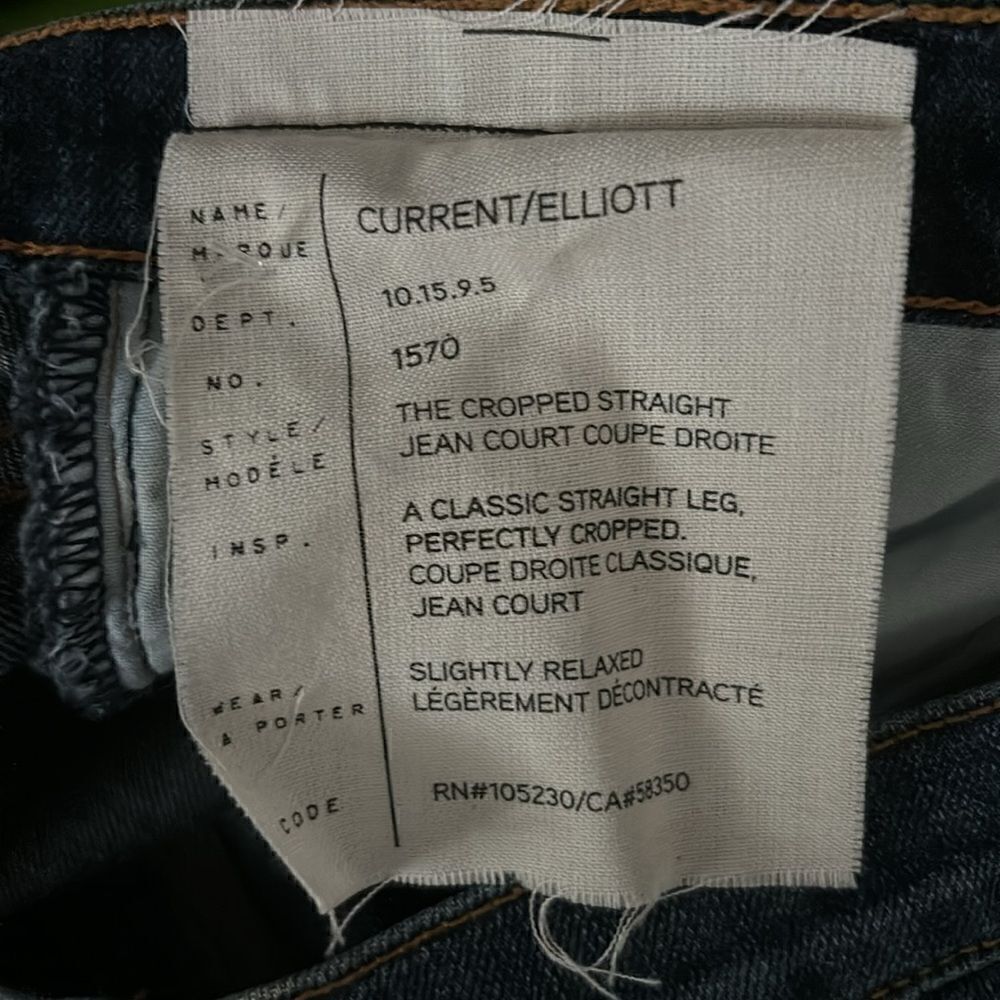 Current/Elliott cropped straight leg jeans NWT - Picture 6 of 7